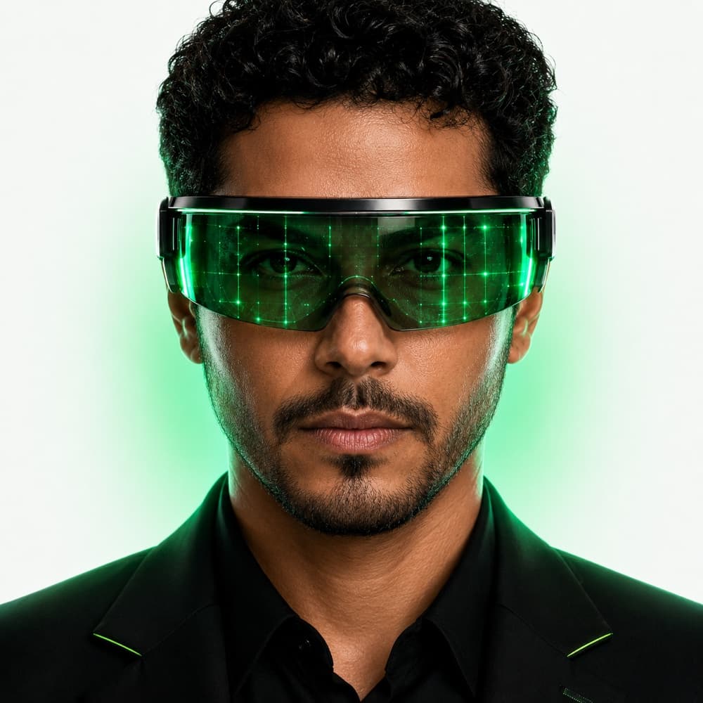 Analista documental e fiscal da Contabos com visor verde